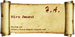 Hirs Amand névjegykártya